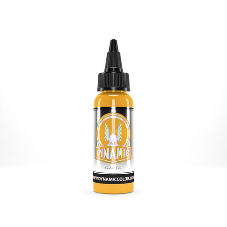 Imagen de VIKING-INK BY DYNAMIC Color Co. Tinta de pigmento de tatuaje Mustard disponible en Viking Tattoo Shop, insumos de alta calidad para tatuadores.